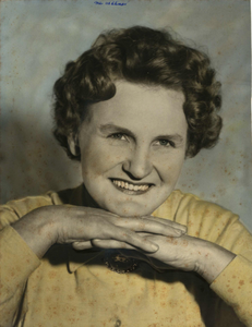 Photograph showing technique used by Marjorie Bligh of knitting from used  pantyhose - ePrints